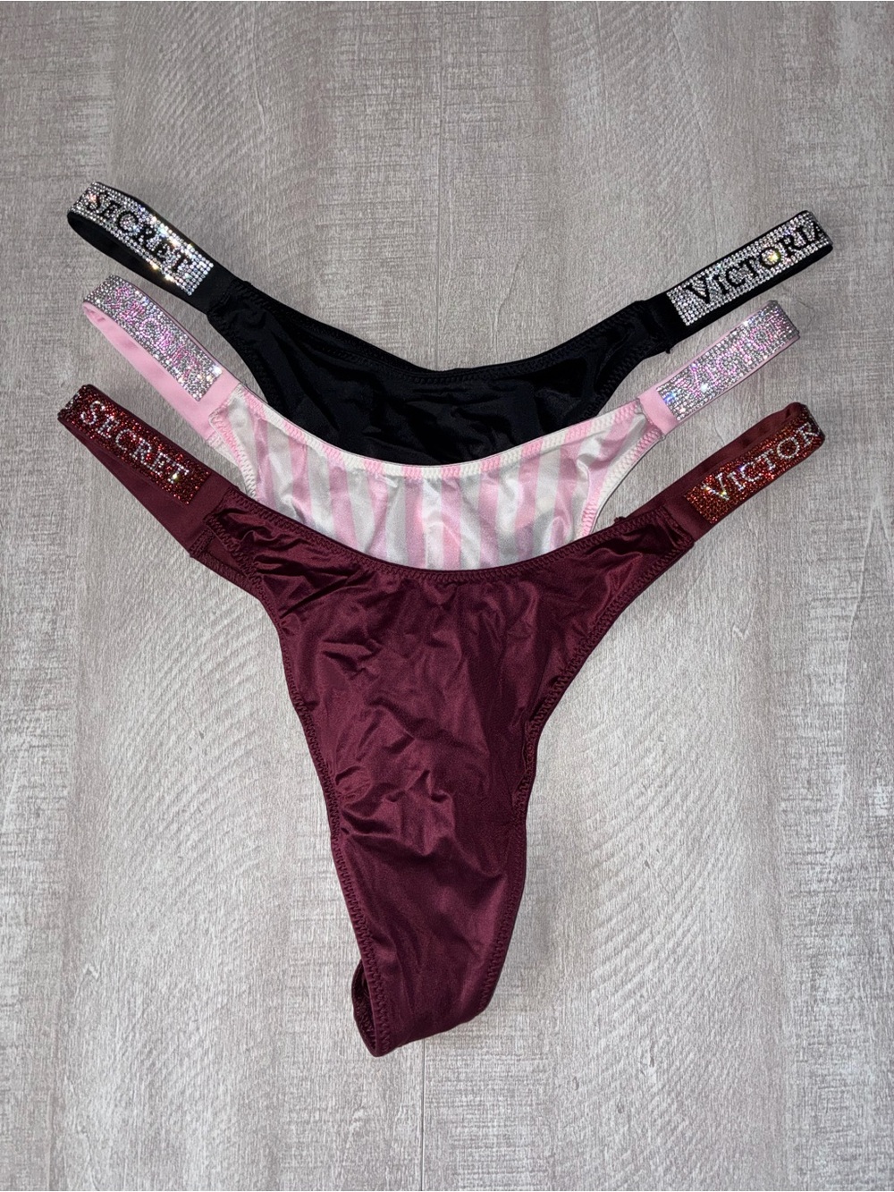 Victoria’s Secret Shine Strap Thong Panty Bundle Large
